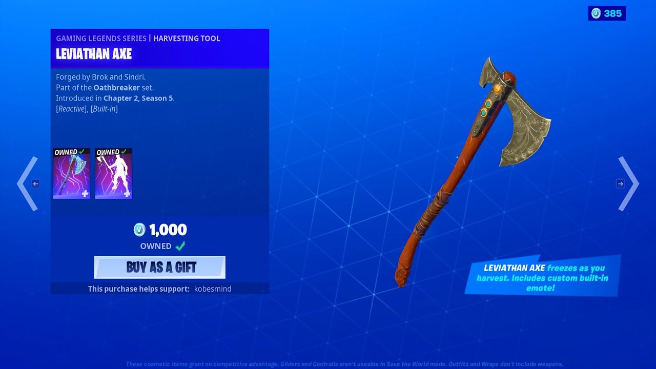 how rare is the leviathan axe in fortnite
