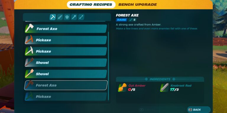 how to make a rare axe in lego fortnite