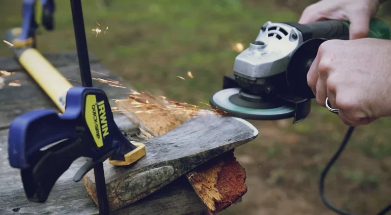 how to sharpen an axe with a grinder